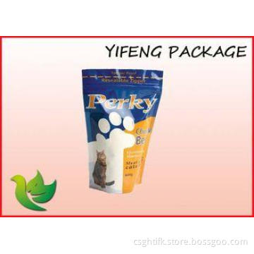 Stand Up Printing Pet Food Bag / Zipper Bag For Dog Food Pa